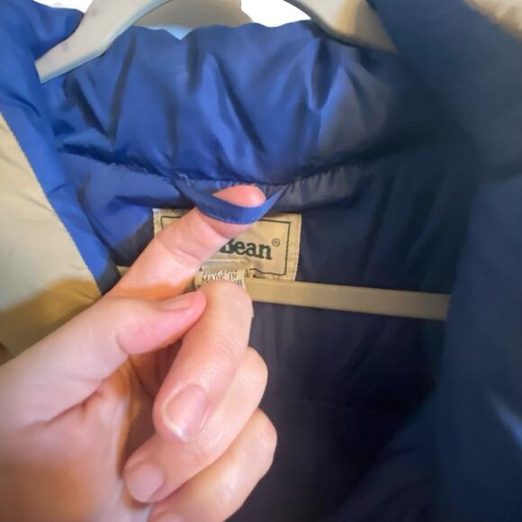 Vintage LL Bean Gold Tan Puffer Vest Snap Goose Down Men XXL Packable Gorpcore - Picture 16 of 16